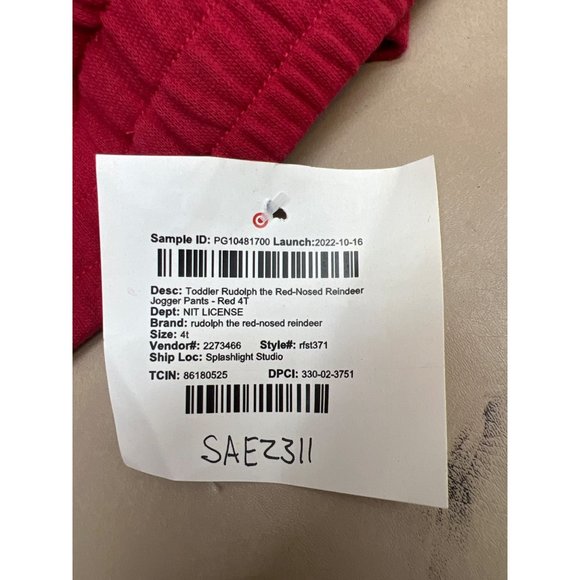 Toddler Rudolph the Red-Nosed Reindeer Jogger Pants Red 4T - Picture 5 of 7
